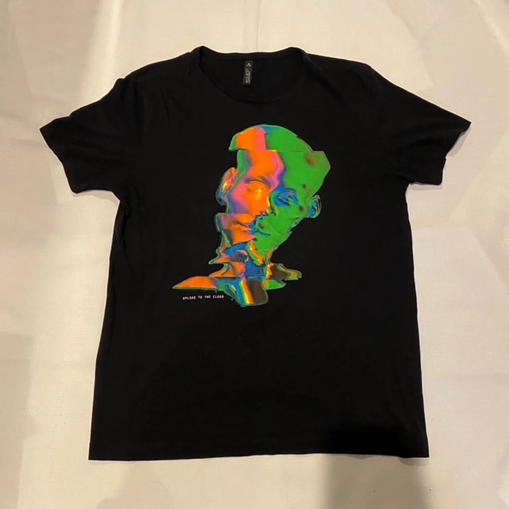 Sick Multicolor Black Graphic Tee - Large